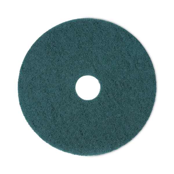 Boardwalk Heavy-Duty Scrubbing Floor Pads, 18" Diameter, Green, PK5 BWK4018GRE